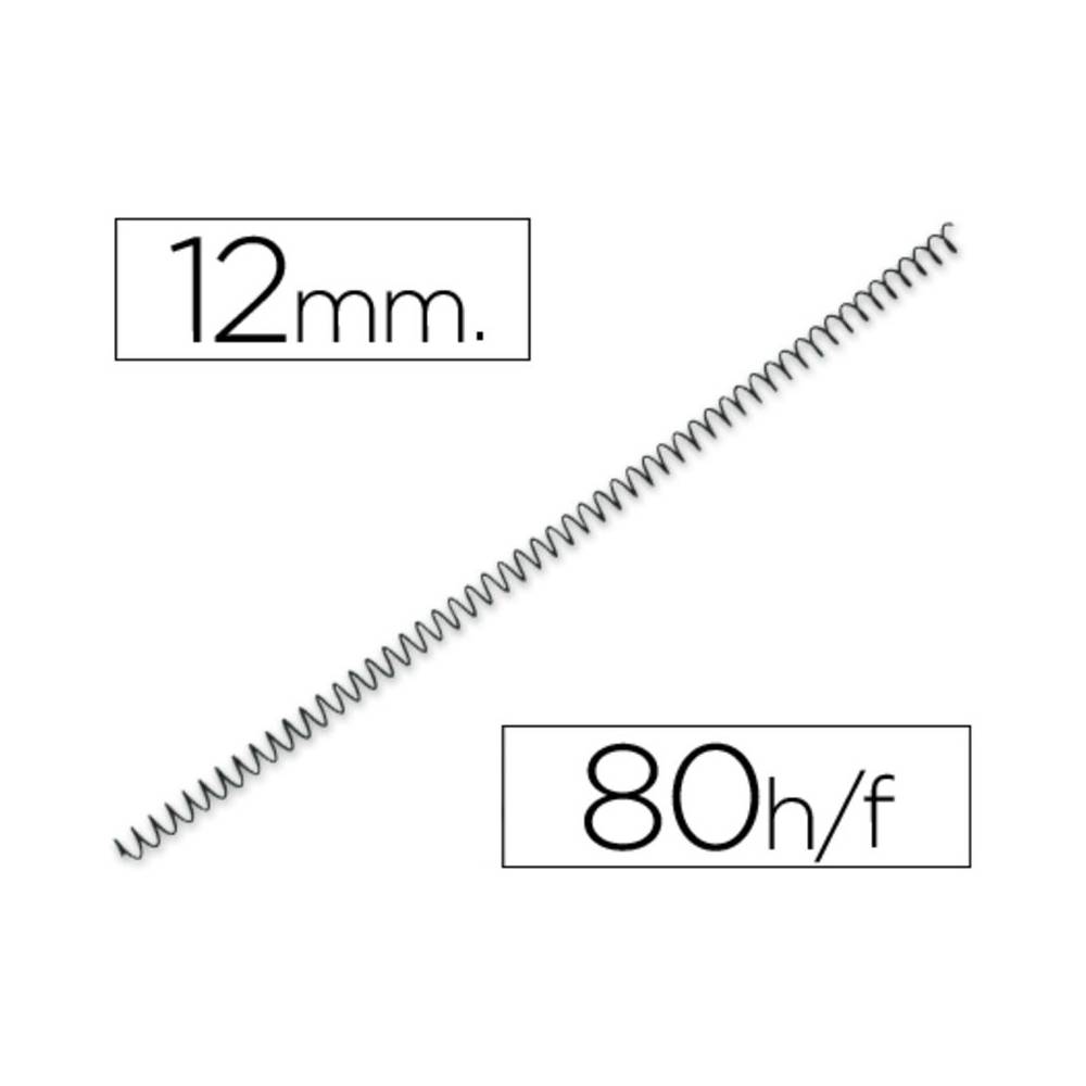 Espiral metalico q-connect 64 5:1 12 mm 1mm caja de 200 unidades