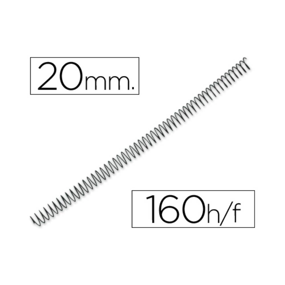 Espiral metalico q-connect 56 4:1 20mm 1,2mm caja de 100 unidades