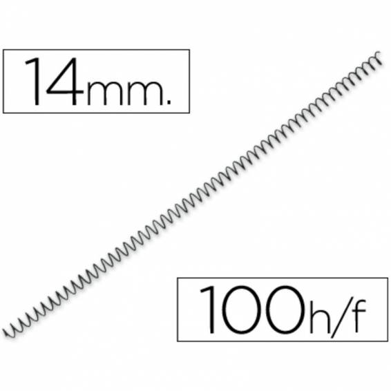 Espiral metalico q-connect 56 4:1 14mm 1mm caja de 100 unidades