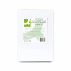 Papel fotocopiadora q-connect ultra white din a4 120 gramos paquete de 250 hojas