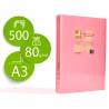 Papel color q-connect din a3 80gr rosa neon paquete de 500 hojas - KF18014