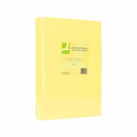 Papel color q-connect din a3 80gr amarillo paquete de 500 hojas