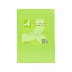 Papel color q-connect din a4 80gr verde neon paquete de 500 hojas