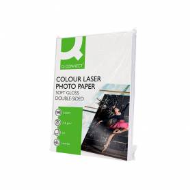 Papel q-connect foto glossy din a4 para fotocopiadoras e impresoras laser paquete de 100 hojas de 220 gr