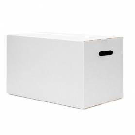 Caja para embalar q-connect blanca con asas doble canal 450x280 mm