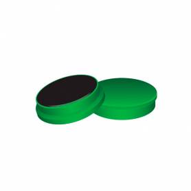 Imanes para sujecion q-connect ideal para pizarras magneticas35 mm verde caja de 10 unidades