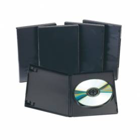 Caja dvd q-connect -con interior negro -pack de 5 unidades
