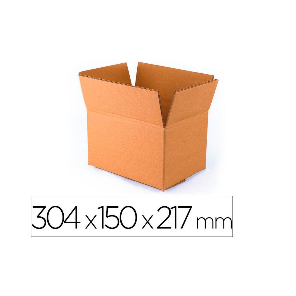 Caja para embalar q-connect usos varios carton doble canal marron 304x150x217 mm