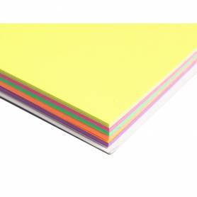 Bloc de notas electrostaticas quita y pon q-connect 70x100 mm 100 hojas 5 colores fluorescentes