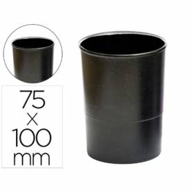 Cubilete portalapices q-connect plastico diametro 75 mm altura 100 mm negro opaco