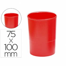 Cubilete portalapices q-connect plastico diametro 75 mm altura 100 mm rojo opaco