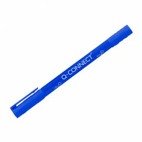 Rotulador q-connect marcador permanente doble punta color azul 0,4 mm y 1 mm