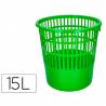 Papelera plastico q-connect 15 litros color verde 285x290 mm - KF03773
