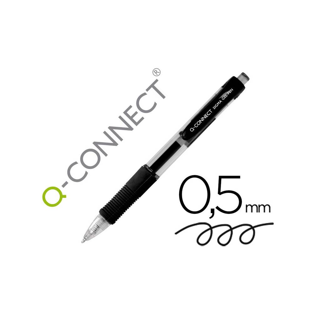 Boligrafo q-connect sigma retractil 0,5 mm color negro