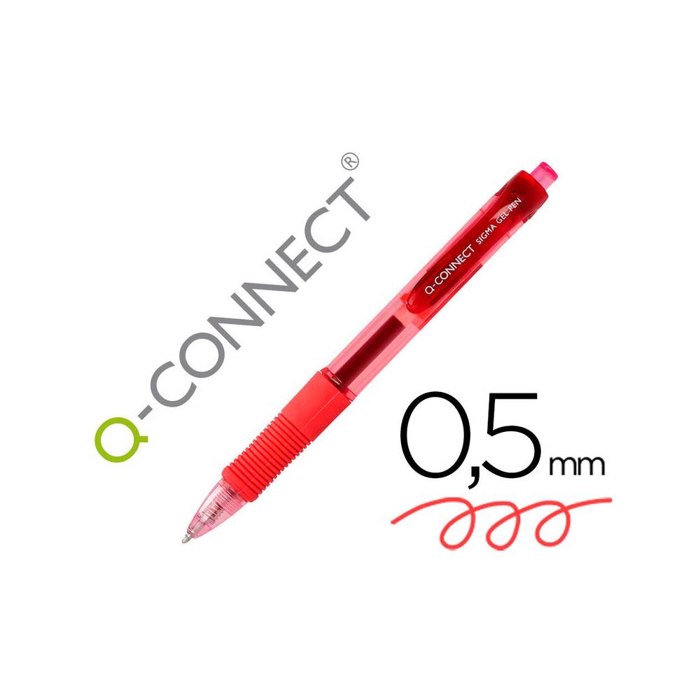 Boligrafo q-connect sigma retractil 0,5 mm color rojo