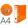 Archivador de palanca liderpap el a4 filing system forrado sin rado lomo 80mm naranja con caja y compresor metalico - AZ90