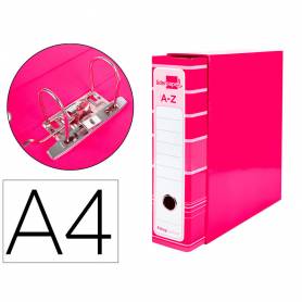 Archivador de palanca liderpap el a4 filing system forrado sin rado lomo 80mm rosa con caja y compresor metalico - AZ89