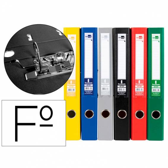 Archivador de palanca liderpapel folio documenta forrado pvc con rado lomo 52 mm colores surtidos classic