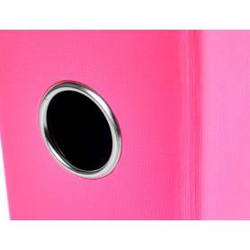 Archivador de palanca liderpapel folio documenta forrado pvc con rado lomo 75 mm rosa compresor metalico