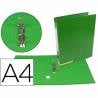 Carpeta de 2 anillas 25 mm mixtas liderpapel a4 forrado color system con ollao y tarjetero verde - AY22
