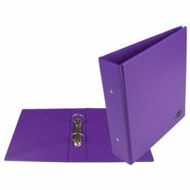 Carpeta de 2 anillas 40 mm redondas liderpapel a5 carton forrado pvc violeta