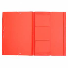 Carpeta liderpapel gomas plastico folio solapas color rojo