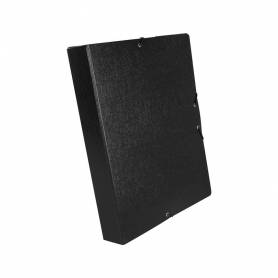 Carpeta proyectos liderpapel folio lomo 50mm carton gofrado negra