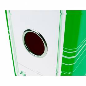 Archivador de palanca liderpapel a4 filing system forrado sin rado lomo 80mm verde con caja y compresor metalico