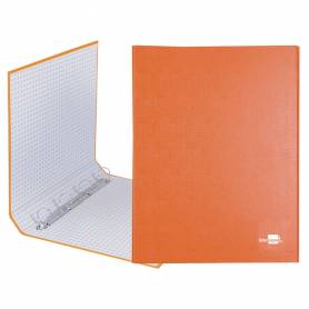 Carpeta de 4 anillas 25mm mixtas liderpapel folio carton forrado paper coat naranja