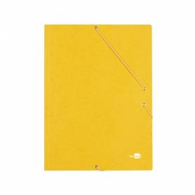 Carpeta liderpapel gomas folio 3 solapas carton simil prespan amarilla
