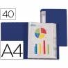 Carpeta liderpapel personaliza 31722 40 fundas polipropileno din a4 azul lomo personalizable - CJ44