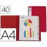 Carpeta liderpapel personaliza 31720 40 fundas polipropileno din a4 roja lomo personalizable - CJ46