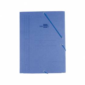 Carpeta liderpapel gomas folio 3 solapas carton compacto azul
