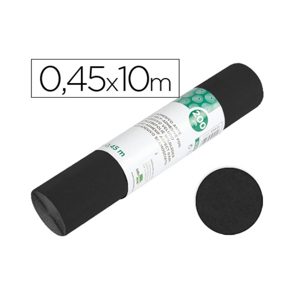 Rollo adhesivo liderpapel especial ante negro rollo de 0,45 x 10 mt
