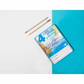 Cuaderno espiral liderpapel cuarto pautaguia tapa blanda 40h 75 gr cuadro pautado 4mm colores surtidos