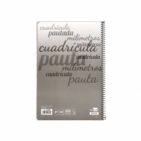 Cuaderno espiral liderpapel folio pautaguia tapa blanda 80h 75 gr cuadro pautado 2,5mm con margen colores surtidos