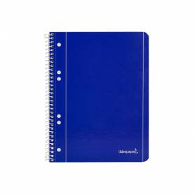 Cuaderno espiral liderpapel a5 micro serie azul tapa blanda 80h 75 gr horizontal 6 taladros azul