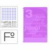 Cuaderno espiral liderpapel folio pautaguia tapa plastico 80h 75gr cuadro pautado 3mm con margen color violeta - BE42