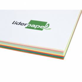 Papel color liderpapel a3 80gr/m2 10 colores surtidos paquete 100 hojas