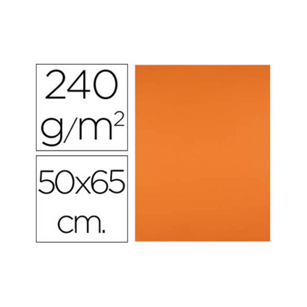 Cartulina liderpapel 50x65 cm 240g/m2 naranja paquete de 25 unidades