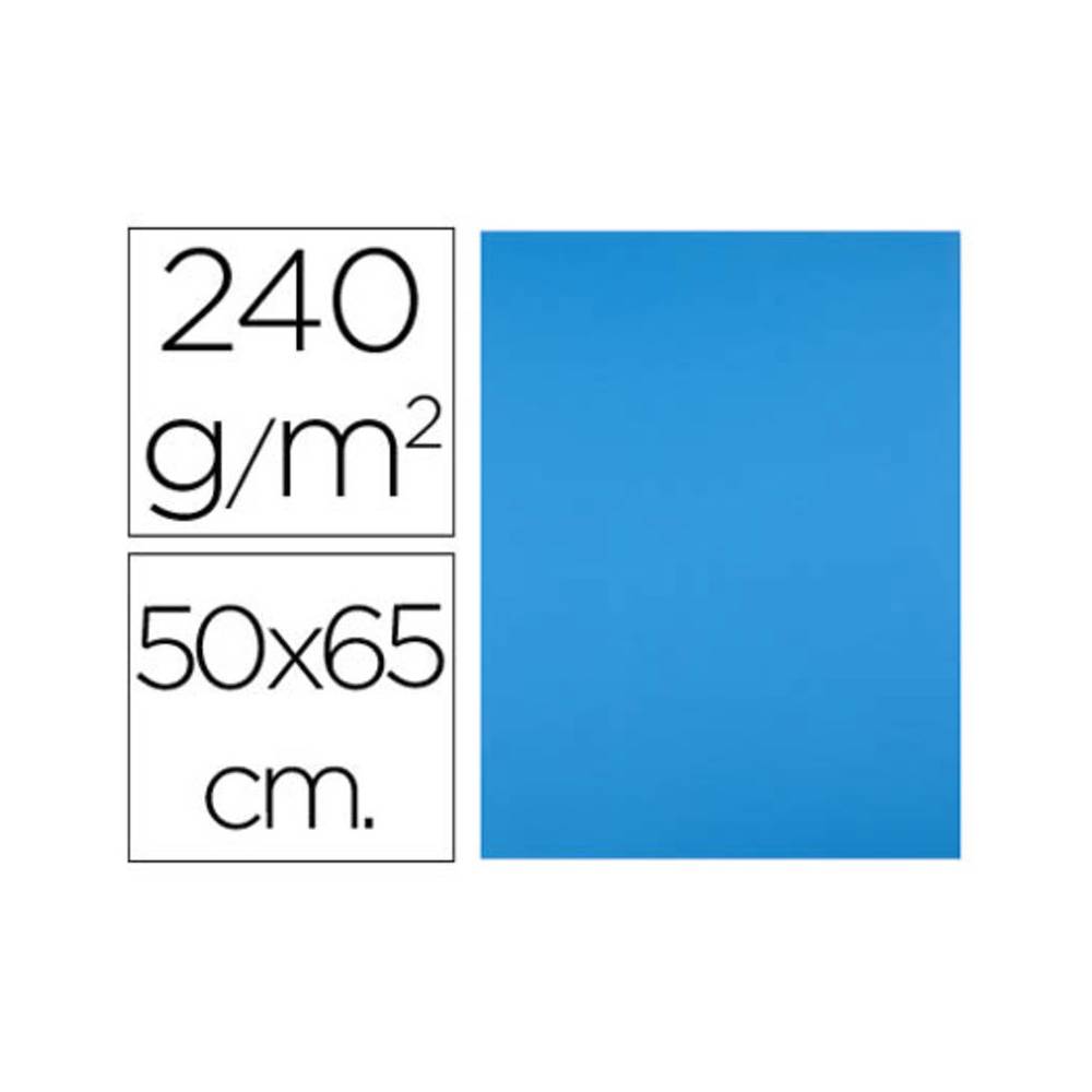 Cartulina liderpapel 50x65 cm 240g/m2 azul turquesa paquete de 25 unidades