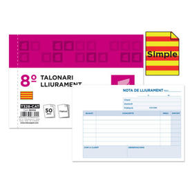 Talonario liderpapel entregas 8º original t128 texto en catalan