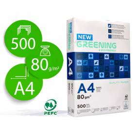 Papel fotocopiadora greening din a4 80 gramos paquete de 500 hojas