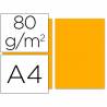 Papel color liderpapel a4 80g/m2 naranja paquete de 100 - PC51