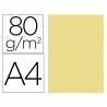 Papel color liderpapel a4 80g/m2 amarillo paquete de 100 - PC48
