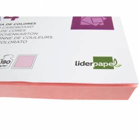 Cartulina liderpapel a4 180g/m2 rosa paquete de 100 hojas