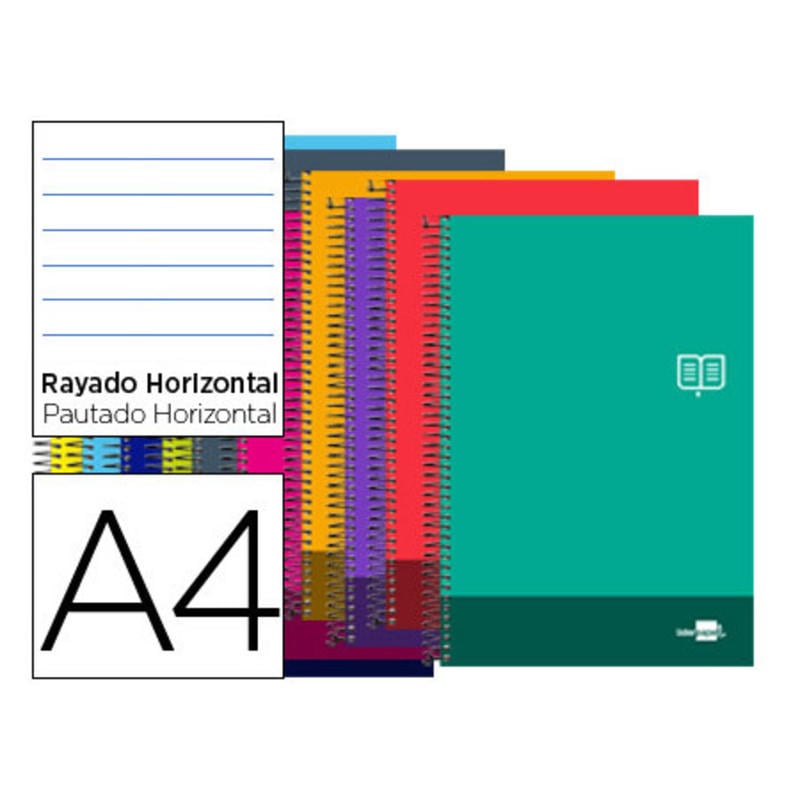 Cuaderno espiral liderpapel a4 micro discover tapa blanda 80h 80 gr horizontal doble margen 4