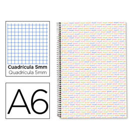 Cuaderno espiral liderpapel a6 micro multilider tapa forrada 140h 80 gr cuadro 5mm 5 bandas blanco