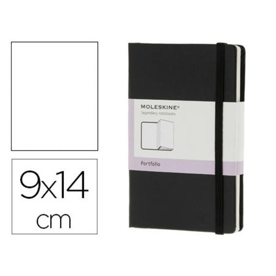 Libreta moleskine tapa dura organizadora con seis departamentos color negro cierre con goma 90x140 mm