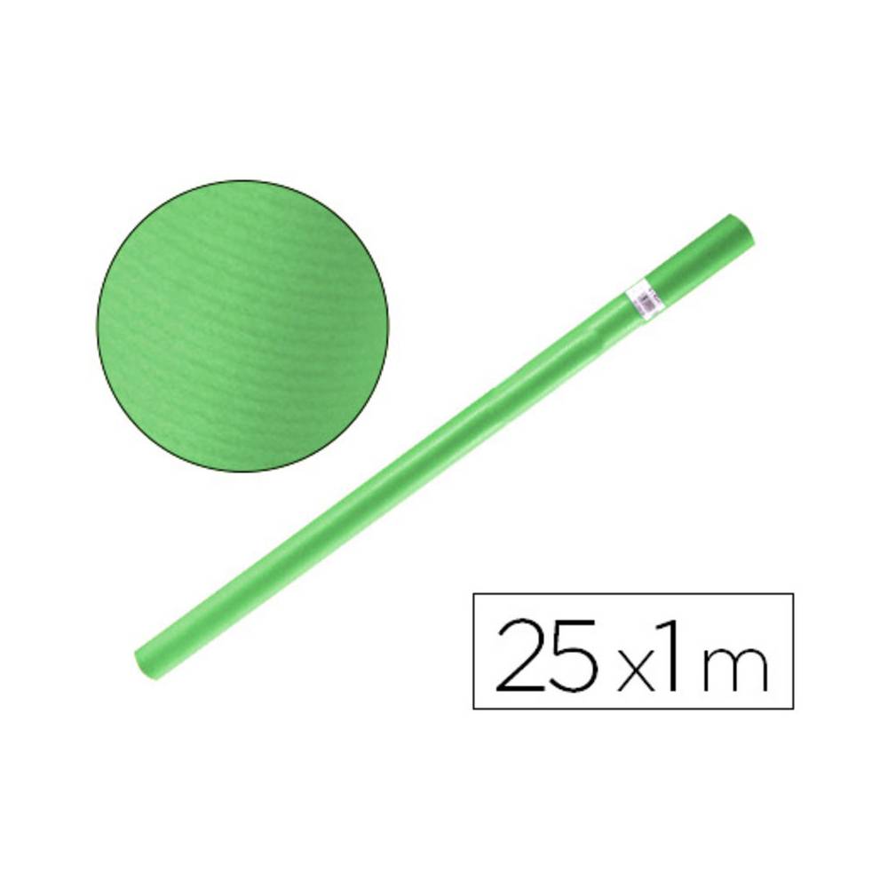 Papel kraft liderpapel verde rollo 25x1 mt